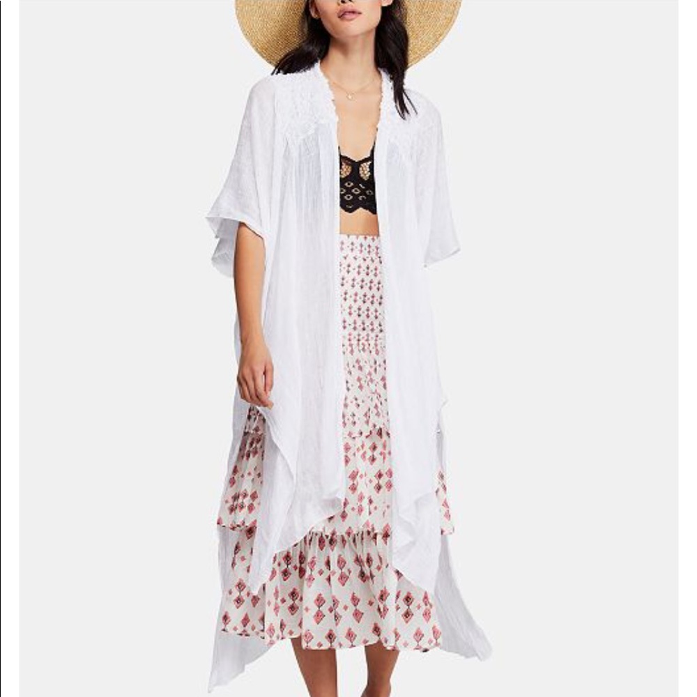 Free People Angelica Open-Front Kimono -Ivory